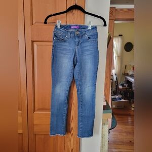 YMI Wanna Betta Fit Raw Hem Classic Blue Girl's Skinny Jeans 10
